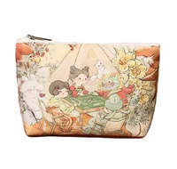 Trousse à crayons Hoshom personnalisée en tissu transparent 3D motif licorne de dessin animé, grande et mignonne, pour étudiants, chambre et salle de bain