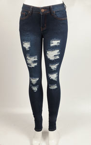 Bekleidungsüberschuss Damen Casual Baumwoll-<span class=keywords><strong>Denim</strong></span>-Hose Skinny <span class=keywords><strong>Jeans</strong></span> Markenlabels Günstige Restposten - Product Image 2