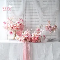 Europäische Rosa Champagner Seiden-Kallus-Lilien-Orchideen Künstliche Blumenkugel Hochzeitstisch-Dekorationen Party Quinceañera Dekorationen