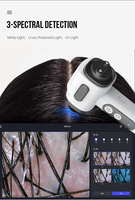 Penganalisis Kulit Cerdas 3D AI Pemindai Wajah Penganalisis Kulit Kepala & Rambut Penggunaan Rumah & Salon Tes Kelembapan UV Definisi Tinggi Diagnostik Nirkabel