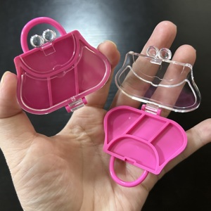 ISMAN 5g Envase Cosmético Único en Forma <span class=keywords><strong>de</strong></span> Bolso, Lindo Estuche Rosa Intenso Vacío para Sombra <span class=keywords><strong>de</strong></span> Ojos, Bálsamo Labial, Colorete y Polvo - Product Image 1