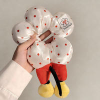 Mignonnes pinces à cheveux en peluche de souris Kawaii avec fleur, élastiques à pois et à carreaux, accessoires de mode pour cheveux