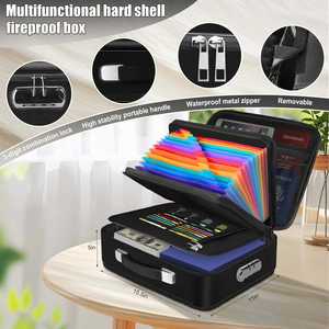 Fireproof and <b>Waterproof</b> File Bag for <b>Storage</b> with Lock, Hard File <b>Box</b> Bag for Documents and Certificates - Product Image 4