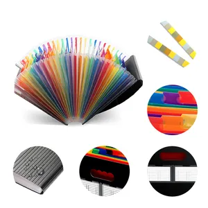 Regenbogen 24 Taschen a4 pp Orgel tasche Akkordeon expandierende Dokumente Veranstalter erweiterbare Datei Ordner mit Klappe