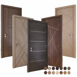 Porte intérieure française en verre dépoli pour salle de bain, placard, bureau, salon, anti-humidité, avec miroir, en contreplaqué, fournie directement par l'usine - Product Image 5