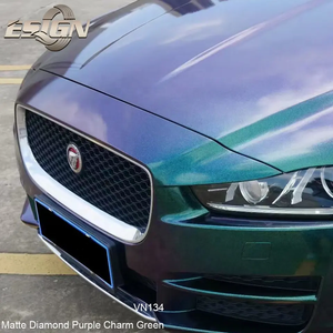 VN134สติกเกอร์ไวนิลห่อรถคุณภาพสูงเคลือบเพชรสีม่วงสีเขียวลายเสือดาวรักษาด้วยตัวเองกันรอยขีดข่วนเปลี่ยนสีได้ - Product Image 2