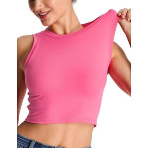 Women's Workout <b>Crop</b> <b>Top</b> Sleeveless Yoga Tank <b>Top</b> Crew Neck Breathable Spandex Polyester Athletic <b>Top</b> - Product Image 3