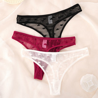Culottes string brodées sexy pour femmes, couleur unie, en dentelle, sans couture, taille mi-haute, best-seller