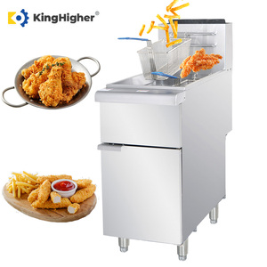 Friteuse professionnelle à gaz en acier inoxydable, grande capacité, double panier, pour poulet et frites, équipement de restaurant - Product Image 2