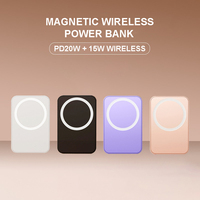 Banco de Energía Inalámbrico Magnético Ultra Delgado de 5000mAh con Carga Rápida de 15W, Bancos de Energía Inalámbricos de 10000mAh