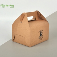 Boîte à gâteau carrée personnalisée SenAng05 avec poignée, en papier kraft, pelliculage mat, emballage alimentaire recyclable pour les chips de pommes de terre