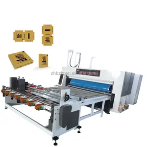 Máquina Slotter para cartonagem e caixas de pizza, caixa de papelão ondulado ZH-YSF-C, impressão flexográfica em 2 cores