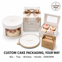 Boîte d'emballage en papier pour gâteau mousse XJH 3 4 6 8 pouces, blanche, portable, avec poignée et fenêtre, pour fête d'anniversaire, cadeau, pâtisserie