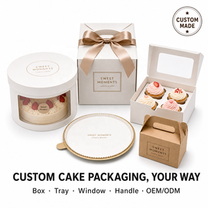 Caja de Embalaje de Papel para Pastel de Mousse con Asa Portátil Blanca de 3, 4, 6 y 8 Pulgadas XJH, con Ventana, para Regalo de Cumpleaños, Caja para Pastel - Product Image 2
