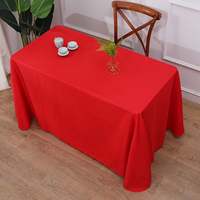 Nappes Rectangulaires Minimalistes Unies en Polyester Anti-Poussière pour Mariages et Conférences – Modèle Conférence Marché Chinois