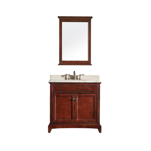 Mueble de Baño Transicional de 36 Pulgadas con Espejo de Madera y Diseño Resistente al Agua, Construcción Duradera, Lavabo Individual, Hecho en Vietnam - Product Image 1