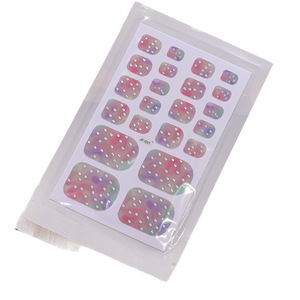 Pegatinas de Uñas 3D de <span class=keywords><strong>Gel</strong></span> con Diseño Francés Colorido, Cobertura Completa, para Uñas de los Pies, con Material Metálico - Product Image 2