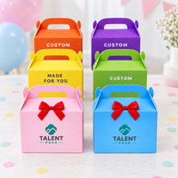 Boîtes à dragées pliables pour décorations de fête, boîtes cadeaux en papier avec poignées pour gâteaux, bonbons et friandises de Noël