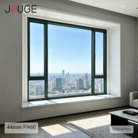 Fenêtre oscillo-battante en aluminium JOUGE à économie d'énergie 95c 44mm, avec bande multi-chambres et cadre 95mm pour projets de bâtiments modernes