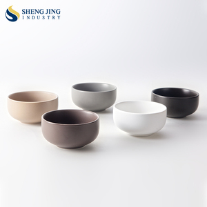 Cuenco redondo de cerámica para sopa, Ramen, fideos, arroz, restaurante, cocina, negro, blanco, japonés, coreano, venta al por mayor, 4 pulgadas - Product Image 1