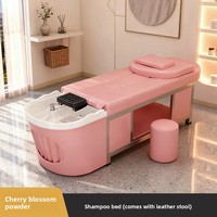Table de massage plate en acier inoxydable pour thérapie capillaire thaïlandaise, éponge haute densité, 1 moteur, circulation d'eau à vapeur pour salons de coiffure et instituts de beauté