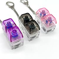 Porte-clés clavier mécanique 2 touches avec interrupteur, jouet anti-stress LED en plastique, accessoire de bureau, cadeau de fête, Noël