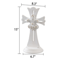 Ferme luxe bois croix ornement à la main église table rustique en bois croix religieuse debout croix décoration de Table