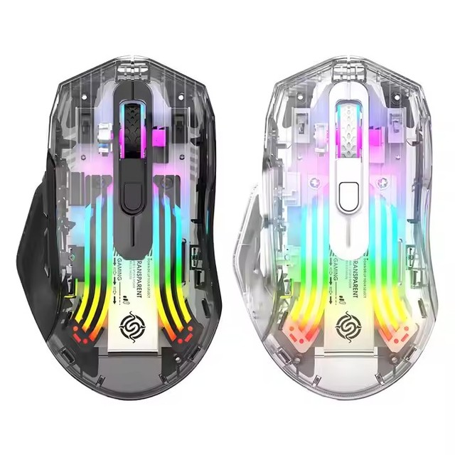 4000DPI RGB Illuminated Wireless Gaming Mouse Three-Mode Charging Mouse for Laptop Desktop USB Interface Right Hand Orientation