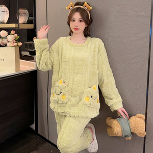 <span class=keywords><strong>ชุด</strong></span>นอนผู้หญิงผ้าแจ็คการ์ดไซส์ใหญ่พิเศษ115.00<span class=keywords><strong>ก</strong></span><span class=keywords><strong>ก</strong></span>. <span class=keywords><strong>ก</strong></span>างเกงขายาว<span class=keywords><strong>แขน</strong></span><span class=keywords><strong>ยาว</strong></span>ลายการ์ตูนหวานสำหรับฤดูหนาว - Product Image 6