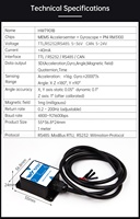 WITMOTION HWT901B-RS232 AHRS Serial con Salida Digital de 200Hz, Acelerómetro Triaxial de Alta Precisión, Inclinómetro, Magnetómetro 16G
