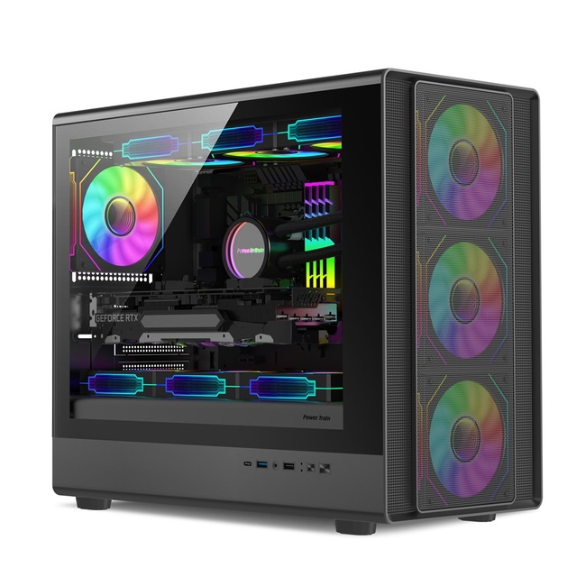 Gamer-X OEM/ODM Wholesale Custom MicroATX Mid Tower PC Gaming Computer Case Tempered Glass Window Desktop PC Case in Stock