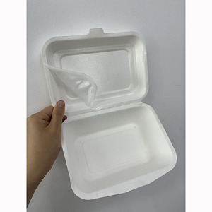 Tek Kullanımlık Laminasyonlu Kağıt Kutu Bagasse Gıda Kapları Parlak Laminasyonlu Paket Servis Kutuları <span class=keywords><strong>Burger</strong></span> Öğle Yemeği için Numune - Product Image 2