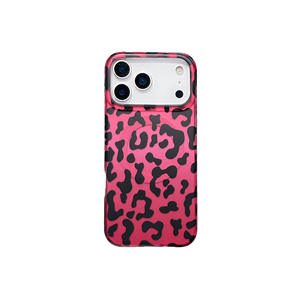 Funda magnética personalizada con estampado de leopardo negro y rosa, estilo europeo y americano, compatible con iPhone 17 Pro Max/16/14/15 - Product Image 5