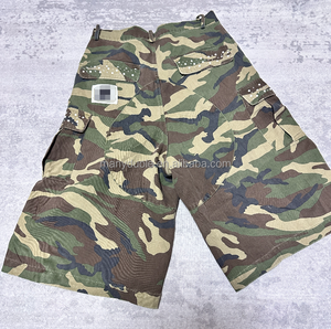 Quần <span class=keywords><strong>short</strong></span> nam chất lượng cao, kiểu dáng streetwear, họa tiết rằn ri, đính đá, có logo thêu tùy chỉnh theo phong cách thời trang đường phố. - Product Image 6