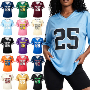 FQ Custom Y2K Streetwear Style Cheerleading Team Uniformen Cropped Top Trendy Retro American Football Jersey V-hals Oversize - Product Image 1