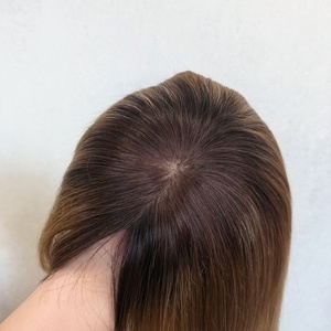 Perruque Lace Front Premium en Cheveux Humains Européens, Base en Soie 4x4, Couleur 613, Densité 150%, Lisse, <span class=keywords><strong>avec</strong></span> <span class=keywords><strong>Frange</strong></span>, pour Femmes Souffrant de Perte de Cheveux - Product Image 4