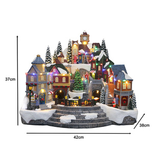 Villaggi Natalizi in Resina OEM con Luci LED, Treno in Movimento e Albero di Natale, Musica e Decorazioni Festive da Favola - Product Image 2