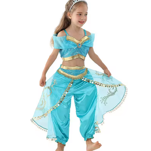 Nouvelle Collection : Costumes de Fête d'Halloween pour Filles, Enfants, <span class=keywords><strong>Aladdin</strong></span>, <span class=keywords><strong>Jasmine</strong></span> et Elsa, pour Anniversaire, Cosplay - Product Image 3