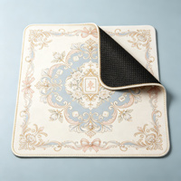 Tapis de Mahjong Géométrique Art Déco Bleu Marine et Or, Motif Rétro Antidérapant, Tapis de Table de Mahjong Américain pour 4 Joueurs, Maison, Club, Vente en Gros