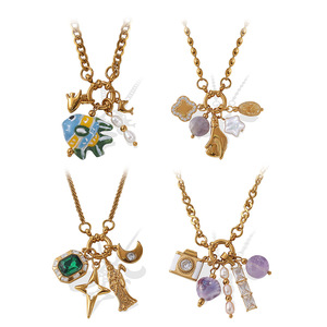 Collares de Moda con Cadenas, Chapados en Oro, con Perlas de Agua Dulce y Circonitas, Varios Estilos, Accesorios de Joyería para Mujer, Regalo - Product Image 5
