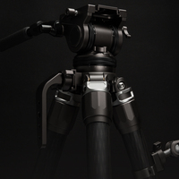 Manizek TE485 Kit trépied vidéo professionnel robuste en fibre de carbone, étanche, antichoc, capacité de charge 10 kg, tête fluide 4,5 kg