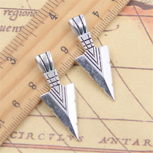 Quyến rũ Ấn Độ đầu mũi tên Dao găm 37x15mm handmade làm phù hợp, cổ điển Tây Tạng bạc màu Mặt dây chuyền, tự làm cho vòng đeo tay vòng cổ - Product Image 3