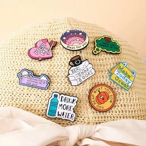 Cute customShape Metal Enamel Pins With Fun Quotes And Cartoon Designs fashion <b>hat</b> pin custom cap pin - Product Image 1