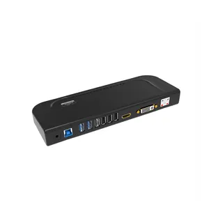 USB 3.0 Universal Dual Display Dock Station Support HDMI/DVI/ VGA with 6 USB Ports external Gigabit Ethernet