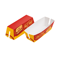 Boîte à hot-dogs personnalisée, emballage alimentaire en papier pliable, conteneur à collation jetable pour la restauration à emporter