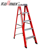 Bonne capacité de charge Échelle pliante antidérapante de sécurité en fibre de verre Escaliers multifonctionnels à cadre A pour le travail EN131