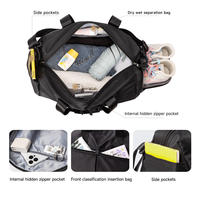 Sac de sport avec compartiment à chaussures pour homme Sac de voyage Oxford Sport Yoga résistant à l'eau