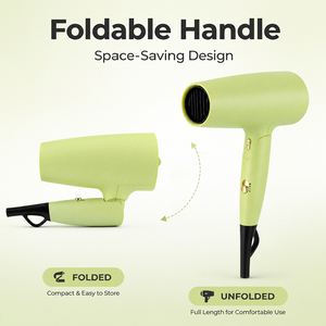 Asciugacapelli Pieghevole con Motore DC 2200W, Asciugacapelli Ionico da Viaggio, Asciugacapelli Rapido per Hotel con Diffusore Opzionale per Uso Domestico - Product Image 4