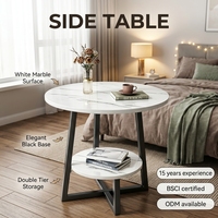 Table d'appoint moderne pliable et mobile à double niveau, multifonctionnelle, écologique, en bois et métal, pour chambre à coucher et mobilier de maison