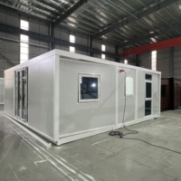 Bureau conteneurisé en kit |   Bâtiment modulaire préfabriqué en verre moderne, bureau temporaire sur chantier